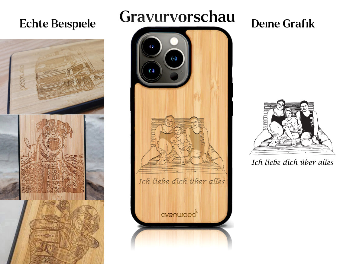 INDIVIDUELL iPhone 13 Pro Max Bambus-Kunststoff